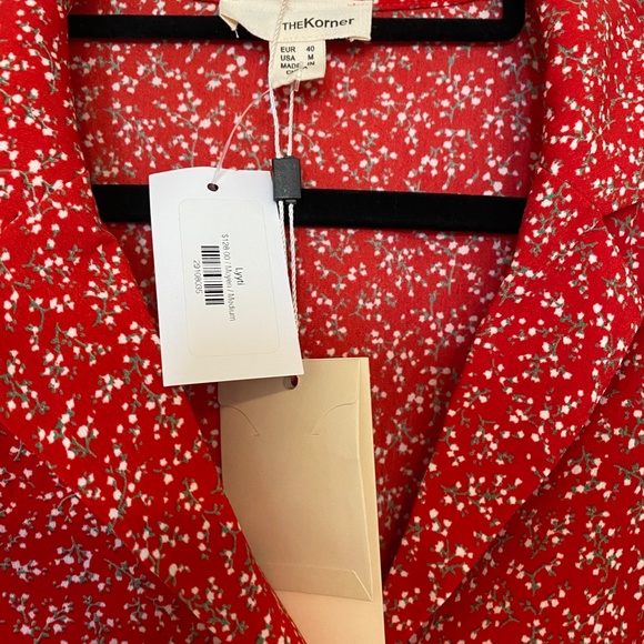 Elegant Red Floral Women's Dress - Picture 5 of 8